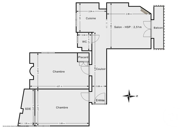 Appartement F3 à vendre - 3 pièces - 38.18 m2 - PARIS - 75011 - ILE-DE-FRANCE - Century 21 Chorus