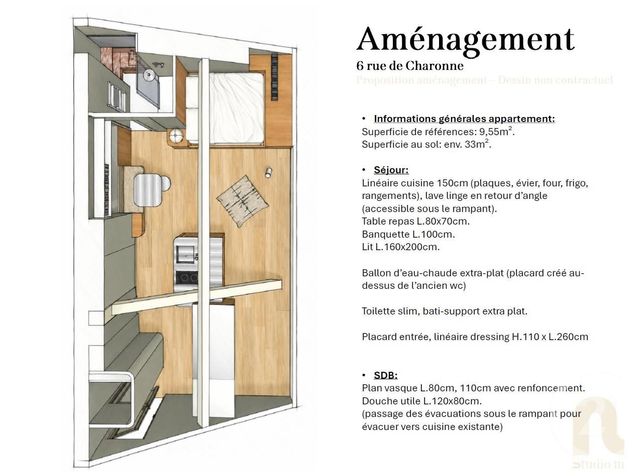 Appartement F1 à vendre - 1 pièce - 19.0 m2 - PARIS - 75011 - ILE-DE-FRANCE - Century 21 Chorus